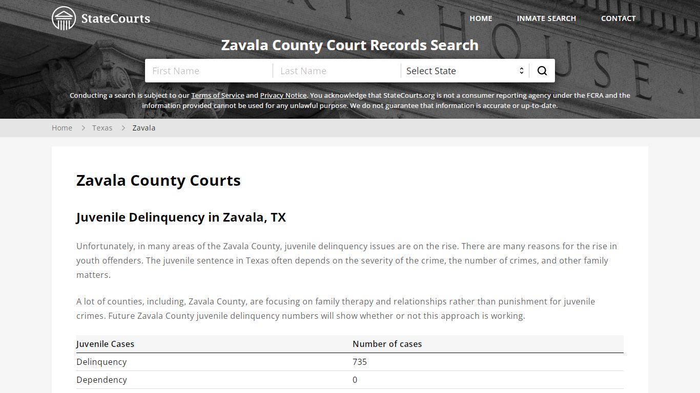 Zavala County, TX Courts - Records & Cases - StateCourts